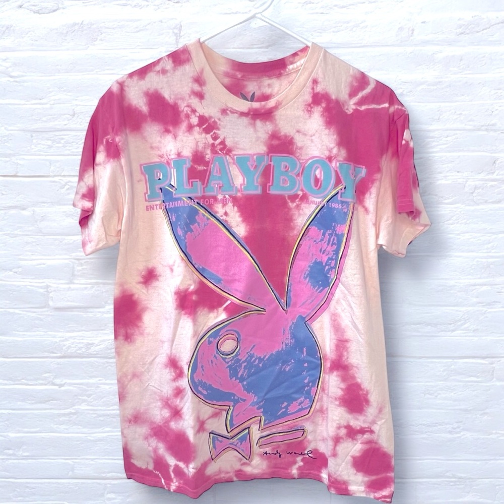 ⭐️ PLAYBOY Bunny Andy Warhol Y2K Tie-Dye Short Sleeve Tee MEDIUM